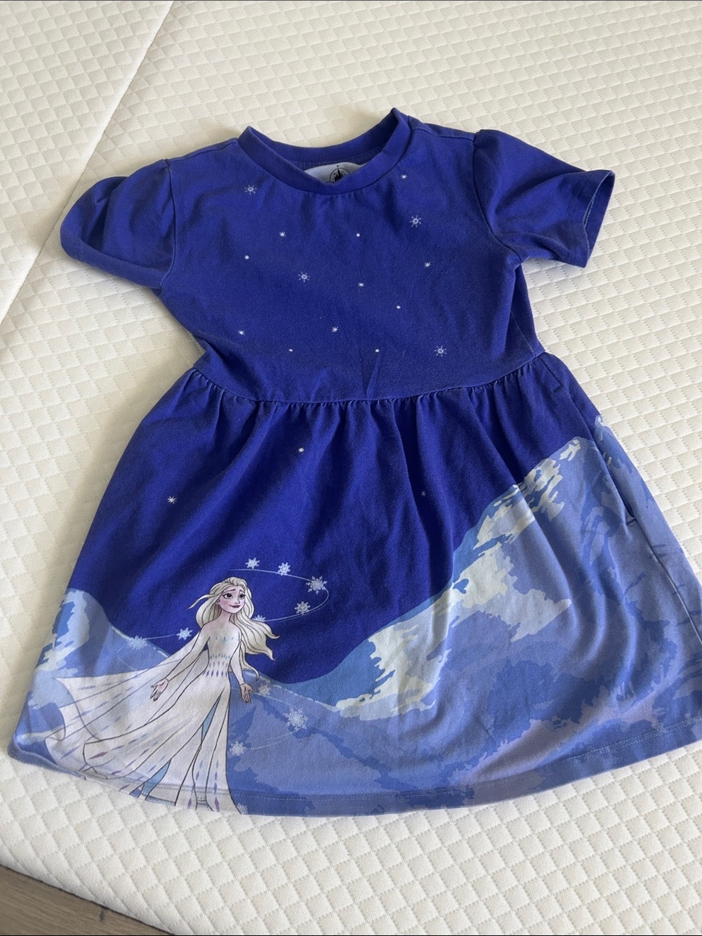 Girls' Royal Blue Frozen Dress with Elsa Graphicp